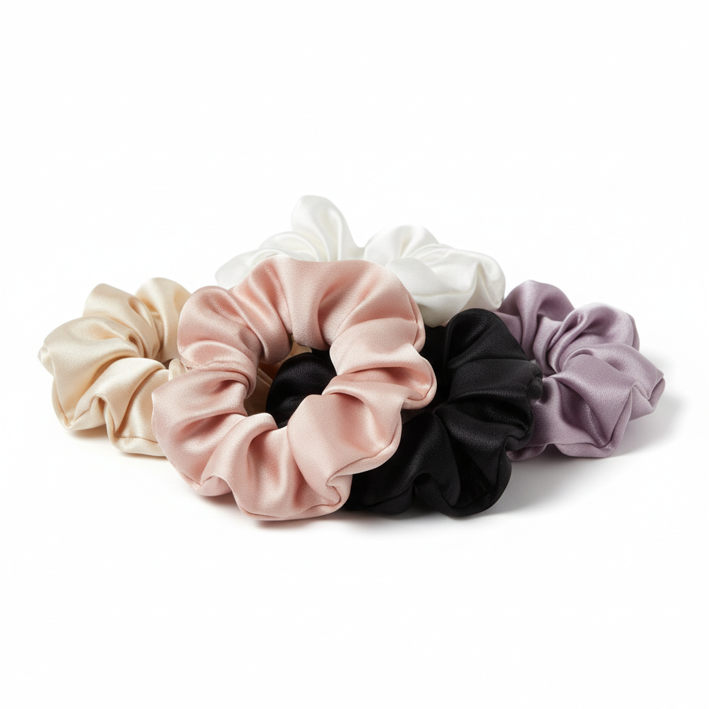 5 Silk Scrunchies