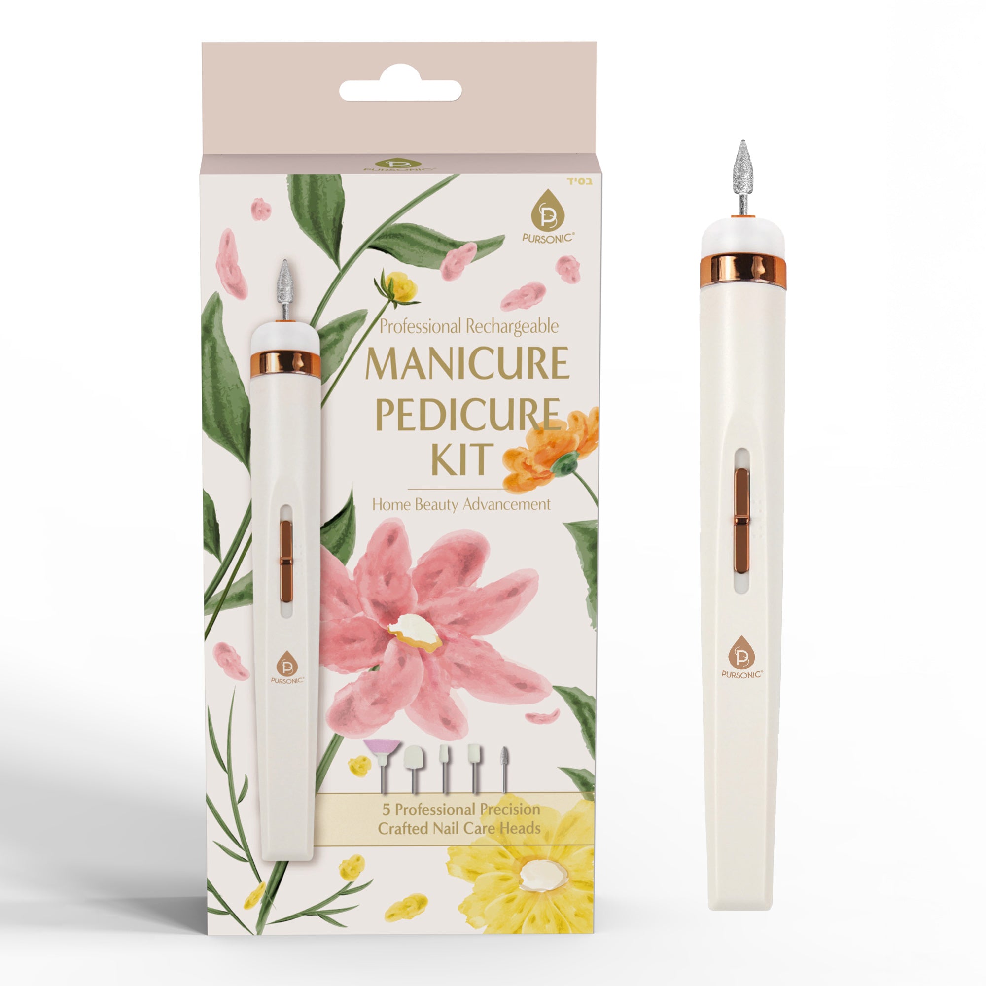 Professional Rechargeable Manicure & Pedicure Kit – High-Speed Nail Drill with LED Light & Precision Nail Care Heads