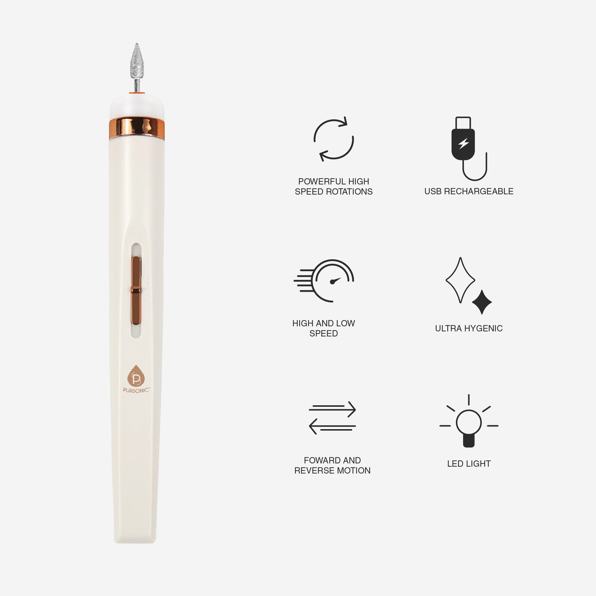 Professional Rechargeable Manicure & Pedicure Kit – High-Speed Nail Drill with LED Light & Precision Nail Care Heads