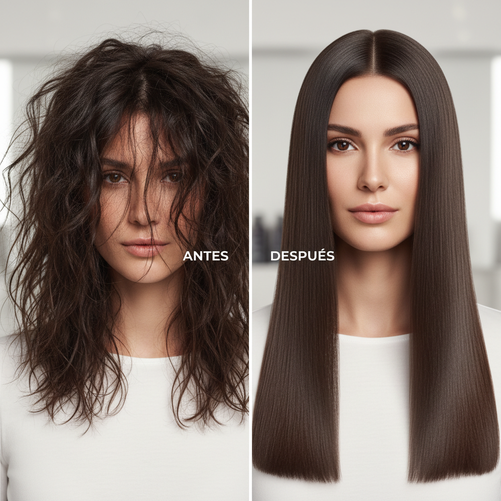 Before After Straight Hair
