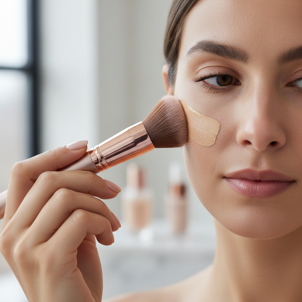 Woman Using Brush